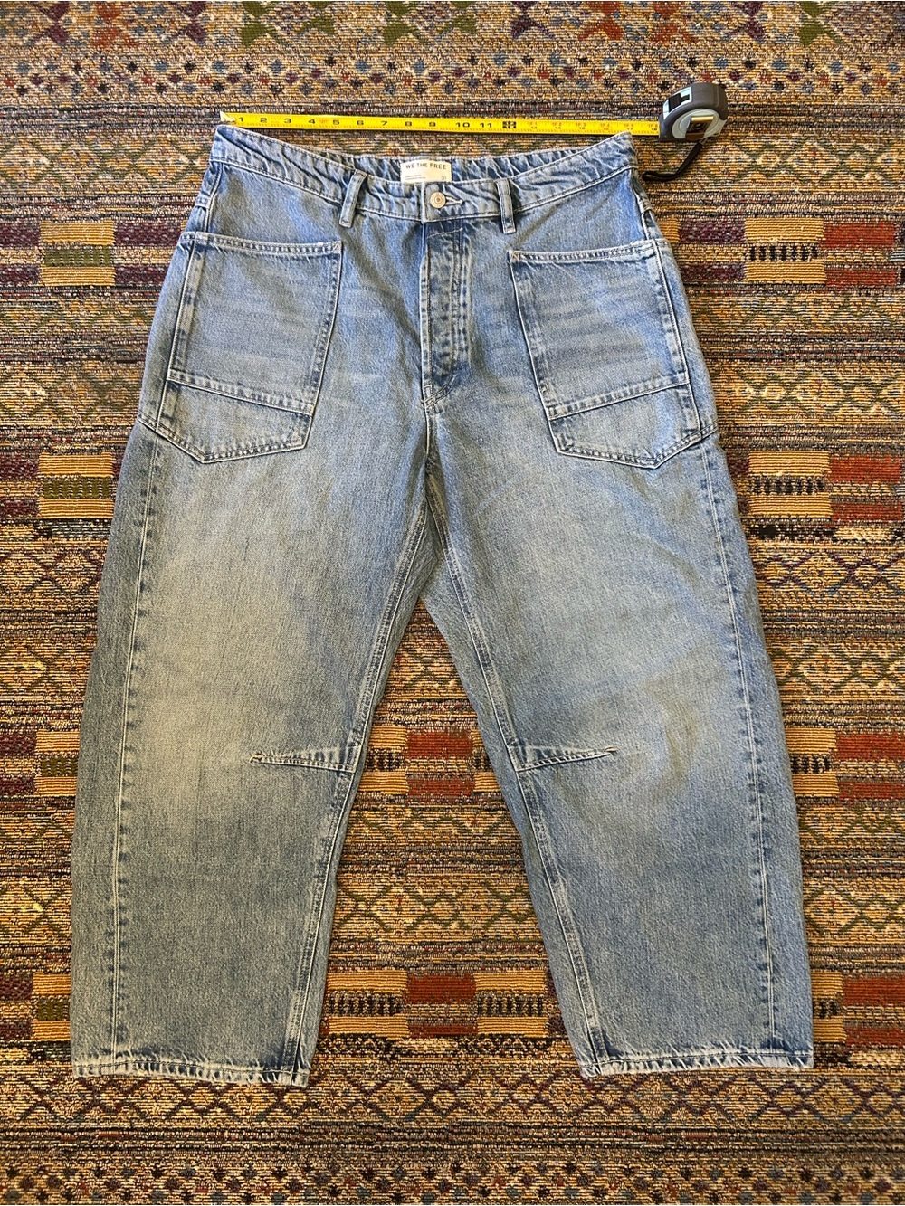 Free People We the Free Minimalist Moxie Barrel Jean Size 31 Light Wash - Picture 6 of 10